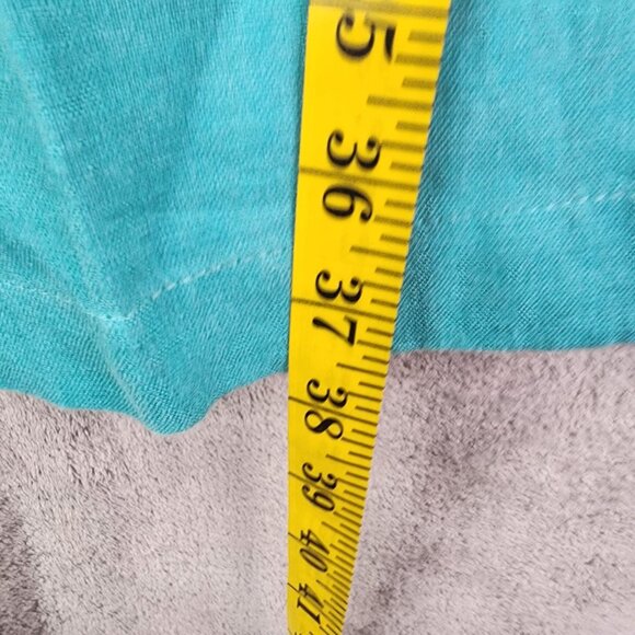 Womens JM Collection Pants Turquoise Straight Leg 100% Linen Hi Rise Size 14 - Picture 10 of 11